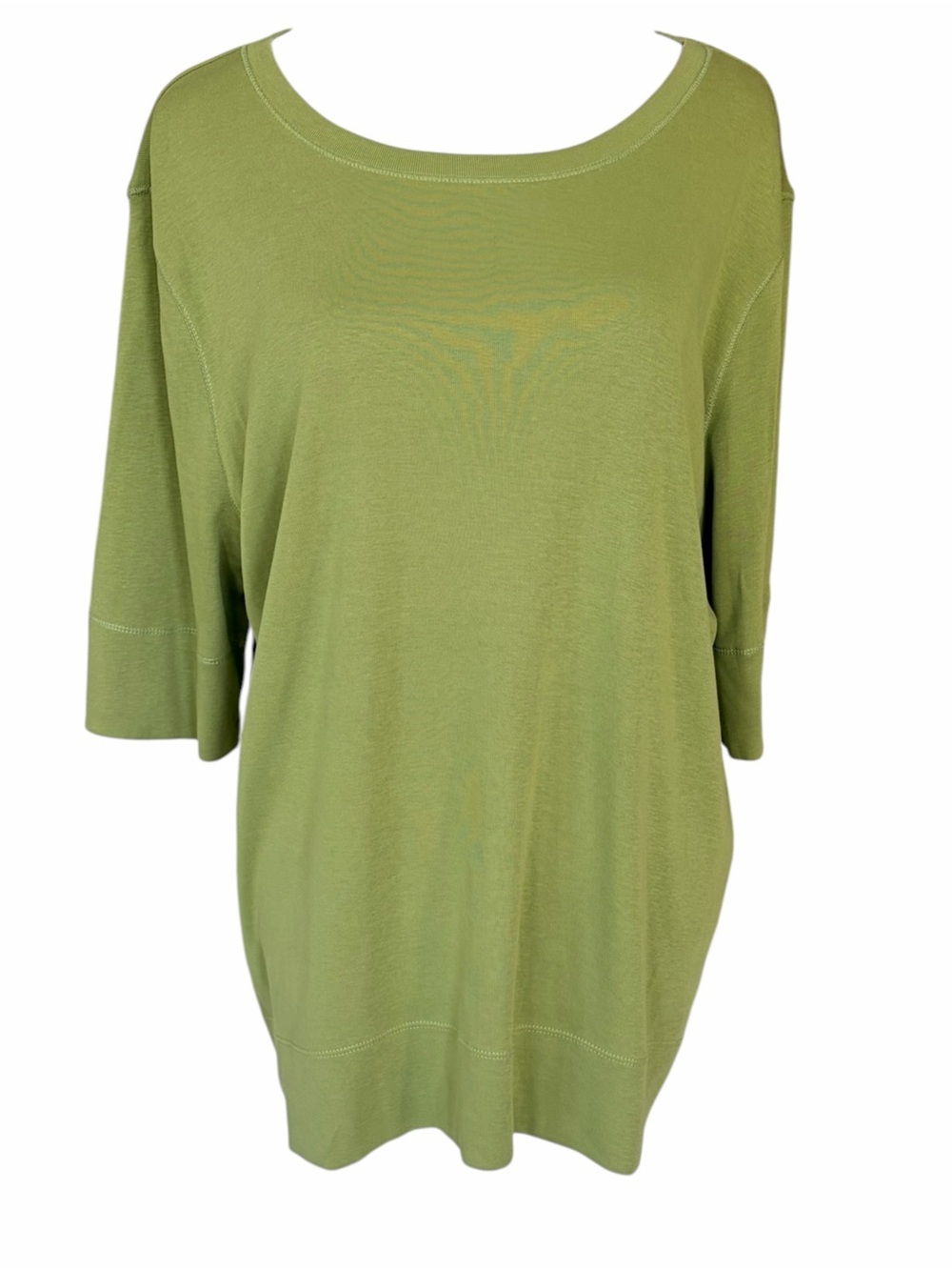 Chico's Moss Green Short Sleeve 100% Pima Cotton Top